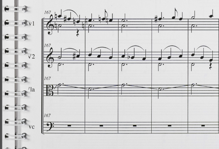 Musical score from the production 'Under Glass'